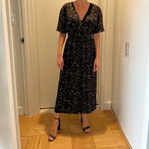 Star print wide leg jumpsuit